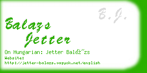 balazs jetter business card